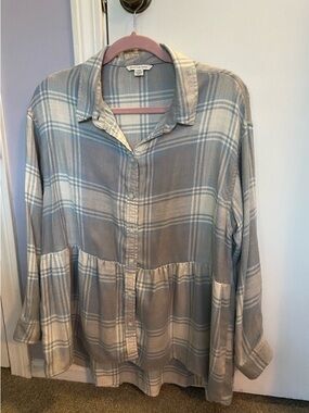 American Eagle Oversized Flannel Babydoll Tunic